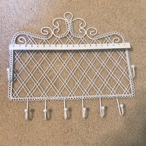 White Jewelry Organizer for Wall